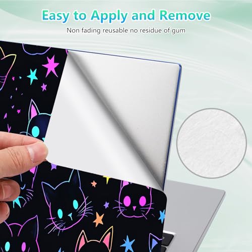 Laptop Skin Sticker Decal 12"-15.6" Universal Laptop/Notebook/Netbook Vinyl - Waterproof Scratch Resistant,Fits HP Dell Lenovo MacBook,2 Free Wrist Pads,Easy Apply & Remove,Glitter Cute Cat - color: Glitter Cute Cat