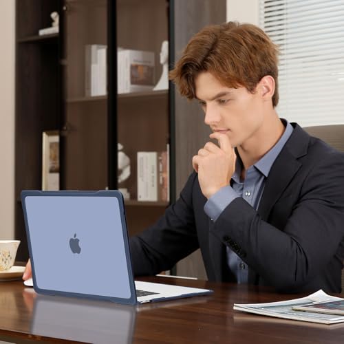MOSISO Compatible with MacBook Air 13 inch Case M1 2018-2021, Midnight Blue | Reduces-Fingerprints with Soft TPU Bumper Shell&Keyboard Cover for MacBook Air 13.3 M1, 2021 2020 2019 2018 A2337 A2179 A1932 - color: Midnight Blue