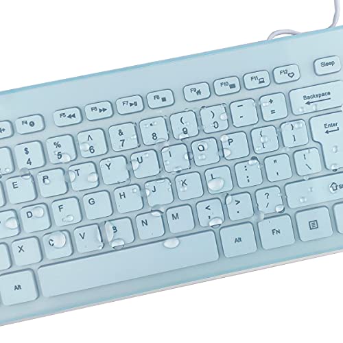 Universal Keyboard Cover Skin for Standard Size PC Computer Desktop Keyboards (17.52" x 5.51"), Clear Waterproof Anti-Dust Silicone-Blue - color: Blue, size: 17.52 x 5.51 Inch