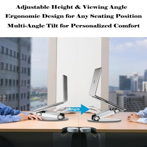 Adjustable Ergonomic Laptop Stand – Heavy-Duty Aluminum Holder with One-Button Angle Control, Supports 17” Devices