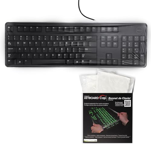 Universal KeyboardCap. Fully Covered Flat Style 0.025mm Waterproof Anti-Dust Desktop Keyboard Cover with Numeric Hospital/Dentist Use (0.03mm Matte Size M (2 Packs)) - size: 0.03mm Matte Size M (2 Packs)