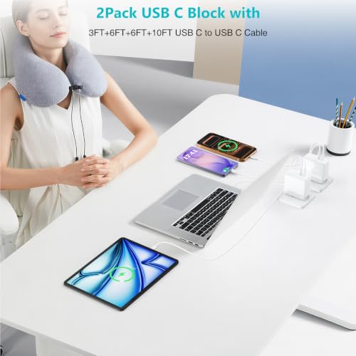 USB C MacBook Charger for MacBook Pro/MacBook Air 16 15 14 13 Inch 2025 2024 2023 2022 2021 2020 2019 M5 M4 M3 M2 M1,2Pack 75W USBC Laptop Power Adapter with 3+6+6+10ft USBC Cable for iPhone 17/16/15
