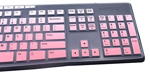 Ultra Thin Desktop PC Silicone Clear Keyboard Cover Skin Protector Compatible for Logitech MK370 MK295 MK275 MK270 Wireless Keyboard, Logitech K200 K260 K270 MK200 MK260 Keyboard (Gradient Pink) - color: Gradient Pink