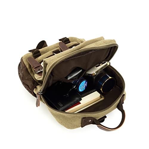 Sechunk Canvas Messenger Bag Sling Bag Crossbody Bag Shoulder Bag Retro Cross Body Handbags - color: Army Green, size: Large