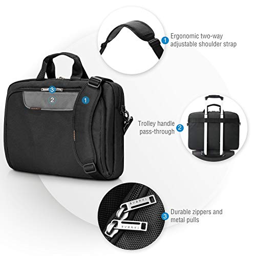 EVERKI Advance Laptop Briefcase 18.4 Inch - Business Briefcase for Men & Women, Ideal Lap Top Computer Bag for Travel, Heavy Duty Laptop Bag, Lap Top Messenger Carrying Case, (EKB407NCH18) Black - size: 18.4-Inch