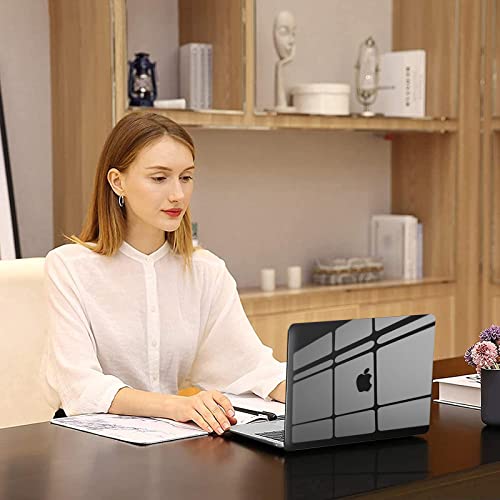 MOSISO Compatible with MacBook Air 13 inch Case M1 2021 2020 2019 2018 | A2337 A2179 A1932, Protective Hard Shell&Keyboard Cover&Screen Film&Pouch for MacBook Air 13.3 inch Case, Crystal Black - color: Crystal Black