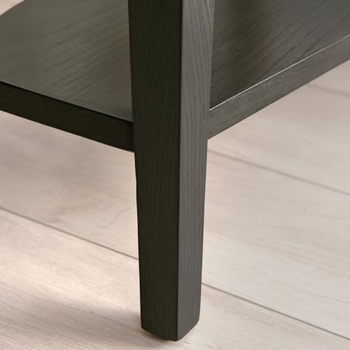 Leick Home Teegan End Table, Solid Wood, Bottom Display Shelf, Narrow Wedge, For Living Room/Bedroom, Smoke Gray, 24.0 in L x 15.0 in. W x 24.0 in. H - color: Smoke Gray