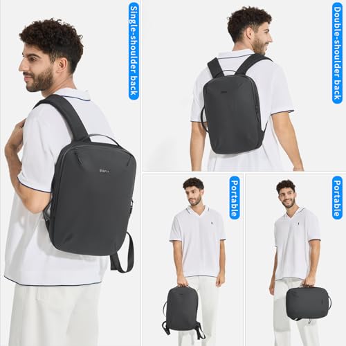 Laptop Backpack for Men Women, 17 Inch Black Lightweight Waterproof Business Backpack, Anti-Theft Work Computer Bag, Durable Daypack Casual Backpack for Work College Weekender Travel