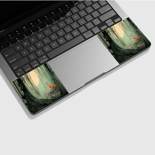 Universal Laptop Skin Sticker with 2 Wrist Pad Skins, Waterproof Scratch Resistant Vinyl Laptop Cover Decal, Cut to Fit for 11–15.6 Inch MacBook HP Dell Lenovo, Fox in The Forest - color: Fox In The Forest