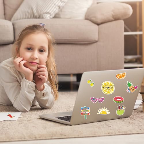 XZENTIRA 100 PCS Summer Stickers for Kids, Waterproof Beach Stickers for Water Bottles, Happy Hawaiian Vacation Vinyl Stickers for Laptop, Skateboard, Phone, Kids, Teens & Girls - style: Summer