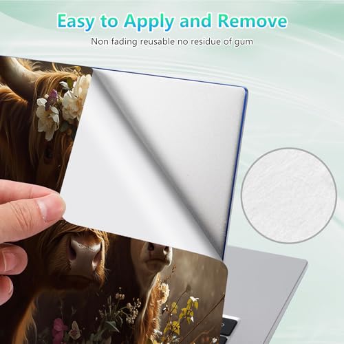 Laptop Skin Sticker Decal 12"-15.6" Universal Laptop/Notebook/Netbook Vinyl - Waterproof Scratch Resistant,Fits HP Dell Lenovo MacBook,2 Free Wrist Pads,Easy Apply & Remove,Highland Cow Autumn - color: Highland Cow Autumn