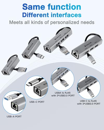 USB c to ethernet Adapter,ethernet to USB C,usbc to CAT6,Gigabit to c Port for Laptop,usbc to RJ45,USB-c to Network with 1000mbps