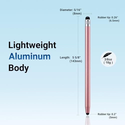 12Pcs Rose Stylus Pen for Touchscreen, 2-in-1 Stylus Pen for iPad | High Precision & Sensitivity, Aluminum Body, Suitable for iPad iPhone Android Smartphone Tablet Switch and All Touch Screens - color: 12 Rose Gold