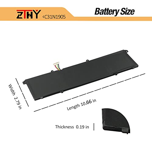 50Wh C31N1905 Battery Replacement for Asus Adolbook13 Dolbook14 2020 VivoBook S13 S333 S333JA S333EA S330 S330FA S14 S433 S433F S433FA S433FL S433EA M433 M433IA S15 S533FA S533FL M533 M533IA D533 K533 - size: 11.22*3.35*0.2 inch C31N1905