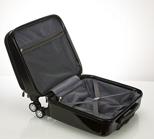 Rockland Revolution Hardside Rolling Computer Case, Carry-On, Black - color: Black