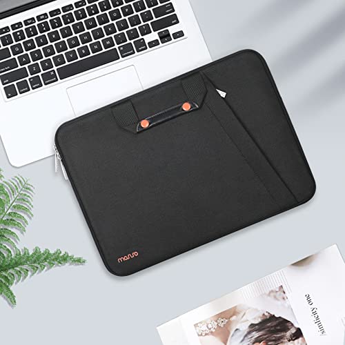 MOSISO Laptop Case 13.3 inch, 13-13.3 inch Laptop Sleeve Compatible with MacBook Neo/Air 13.6/Pro 13/Pro 14, HP Dell ASUS Lenovo, Polyester Vertical Bag with Bevel Pocket&Handle&Belt, Black