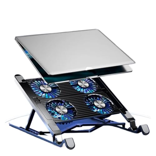 Laptop Cooler Base Stand Foldable Laptop Cooling Pad Portable Adjustable Notebook Stand for 13-17.3 Inch with 4 Fans