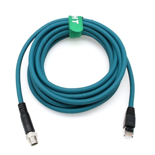 Ethernet Cable for Datalogic Matrix 220 320 Keyence Cognex in-Sight 7000 Gen2 Vision Camera Sensor Reader, M12 8 Pin X-Coding RJ45 CAT-7e 10M - size: 10 meter