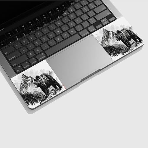 Universal Laptop Skin Sticker with 2 Wrist Pad Skins, Waterproof Scratch Resistant Vinyl Laptop Cover Decal, Cut to Fit for 11–15.6 Inch MacBook HP Dell Lenovo, Black Bear Mountain - color: Black Bear Mountain