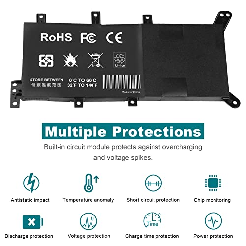 ASUNCELL 38Wh C21N1347 Battery for Asus X555 X555LA X555LD X555LN A555L K555L Y583LD W519LD K555LD K555LA R556L VM590L 2ICP4/63/134, 7.6V 3-Cell - size: C21N1347 8.58 * 4.72 * 0.67 in