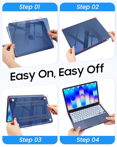 Fintie Case for MacBook Neo 13 Inch with Keyboard Skin & Screen Protector | 2026 A3404, Snap-On Design, Slim Fit, Hard Shell Cover, Crystal Indigo - color: Crystal Indigo