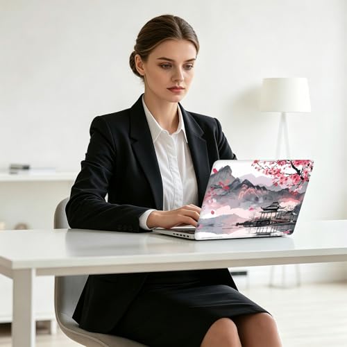Universal Laptop Skin Decal, 3-Piece Vinyl Protector for 12 13 14 15.6" Notebook, Waterproof Anti-Scratch, Easy Trim & Bubble-Free Finish, Chinese Mountains and Rivers - color: Chinese Mountains and Rivers
