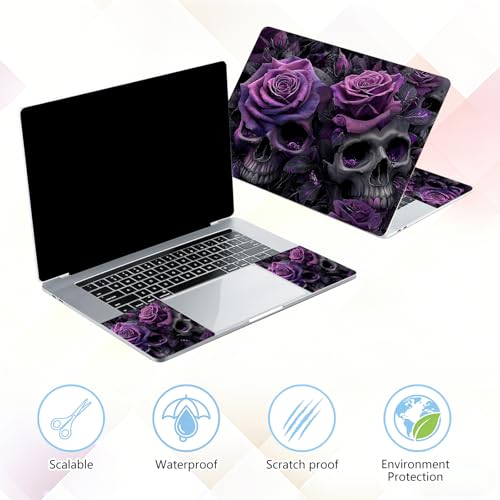 Laptop Skin Sticker Decal 15-15.6 Inch with Cute Mouse Pad, Universal Reusable Vinyl Sticker for 12.1 13 13.3 14 15.4 Inch Netbook and Notebook PC, Gothic Floral - color: Gothic Floral
