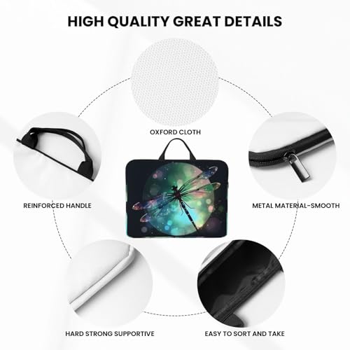 14 Inch Laptop Sleeve Case Waterproof Lightweight Laptop Case BagsGalaxy Animal Dragonfly Travel Laptop Bag With Handle For Women Men