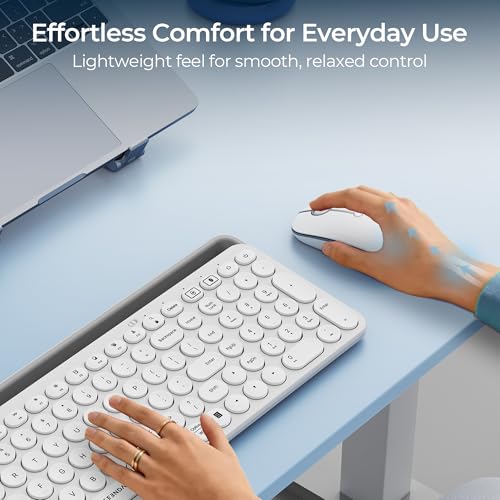 seenda MOU001 Bluetooth Wireless Mouse for Laptop,Slim Computer Mice,Silver | Rechargeable Computer mouse with USB and dual Bluetooth, 3-level DPI and quiet clicks for Windows, Macbook, iPad and Travel. - color: Silver
