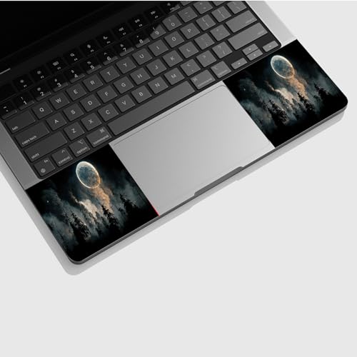 Universal Laptop Skin Sticker with 2 Wrist Pad Skins, Waterproof Scratch Resistant Vinyl Laptop Cover Decal, Cut to Fit for 11–15.6 Inch MacBook HP Dell Lenovo, Foggy Forest Moon - color: Foggy Forest Moon