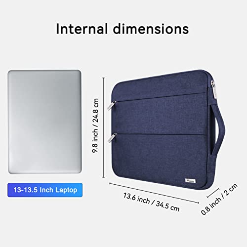 Voova 13 13.6 Inch Laptop Sleeve Case Compatible with MacBook Air 13 M1/M2/M3/M4 2020-2025, MacBook Pro 13/14, IPad Air/Pro 13, Waterproof Slim Computer Bag Cover with Handle, Blue - color: Blue, size: 12.6-13.6 Inch