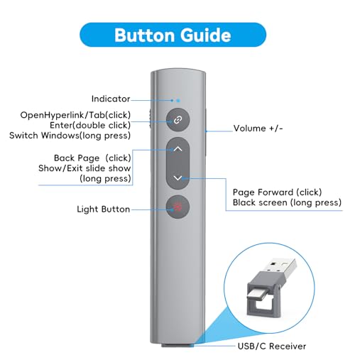 Presentation Clicker for PowerPoint Presentations, Laser Pointer for Presentations 79, BYJ80