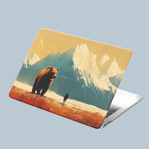 Case for MacBook Air 13 inch 2021 2020 2019 2018 M1 A2337 A2179 A1932, Protective Plastic Hardshell Case with Matching Keyboard Cover, Cute Bear - color: Bear