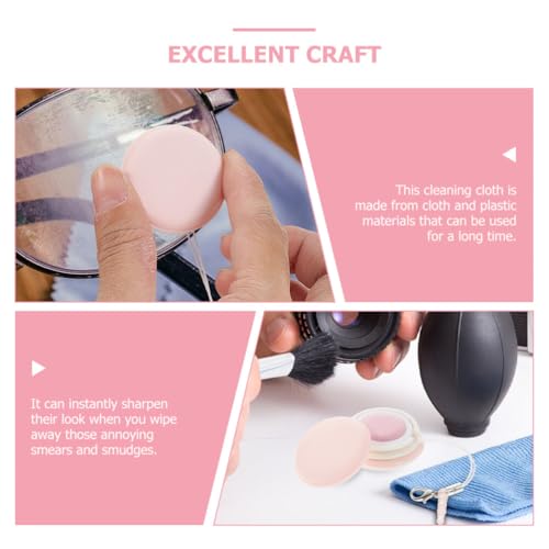 GLEAVI Pouch Microfiber Cleaning Cloth - 6pcs Mini Phone Screen Wiper Macaron Shape - Portable Lens & Screen Cleaner Cloth Keychain Glasses Eyeglass Brush (Pink,Blue)