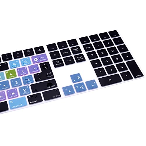 Keyboard Cover for Apple iMac Magic Wireless Keyboard US&EU Layout | Final Cut pro X,Silicone,Protective Skin,with Numeric Keypad MQ052LL/A,A1843, Washable&Reusable,Full Protection,Precise Fit - color: Final cut pro X