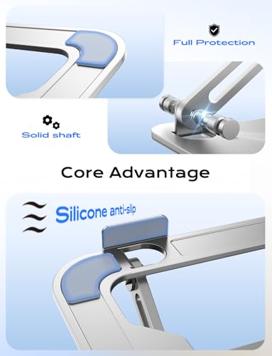 JCZT Adjustable Laptop Stand for Desk, Portable Laptop Riser Holder Foldable, Metal Ergonomic Computer Notebook Stand Holder for MacBook Air Pro, Dell, HP 10-16'' White - color: White