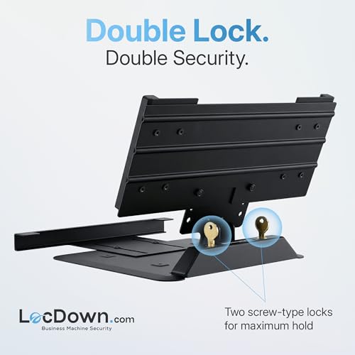 LocDown.com Laptop Security Stand – Anti Theft Steel Laptop Stands (11.5”–18”), Locking Holder with Dual Lock System, Adjustable Secure Laptop Stand for Desk Office Medical Retail