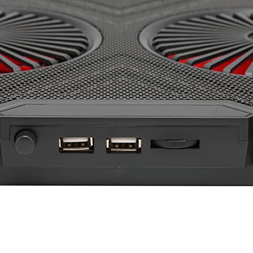 RGB Laptop Pad with Dual Silent Fans, Gaming Laptop Cooler Stand with 7 s Height Adjustment, 2 USB Ports and RGB ing for 14in to 17in Lap, y Panel