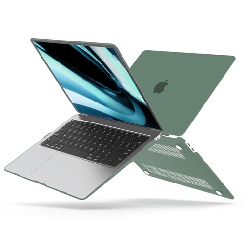 B BELK for MacBook Air 13 inch Case M1 2021 2020 2019 2018, Midnight Green | A2337 A2179 A1932, Matte Plastic Hard Shell for MacBook Air 13.3 inch Case Touch ID with Keyboard Cover & Screen Protector - color: Midnight Green
