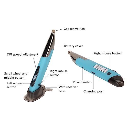 Yinhing Pen Rechargeable Portable Optical Mode for PC Laptop Luminous Silent Handheld Small Design (Blue) - color: Blue