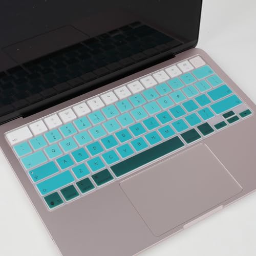 Allinside Keyboard Cover for 2026 MacBook Neo 13-inch A3404 (A18 Pro) & MacBook Air 13"/15" and MacBook Pro 14"/16" (M5 Chip), Premium Silicone Keyboard Protector Skin, US ANSI Layout, Ombre Green - color: Ombre Green