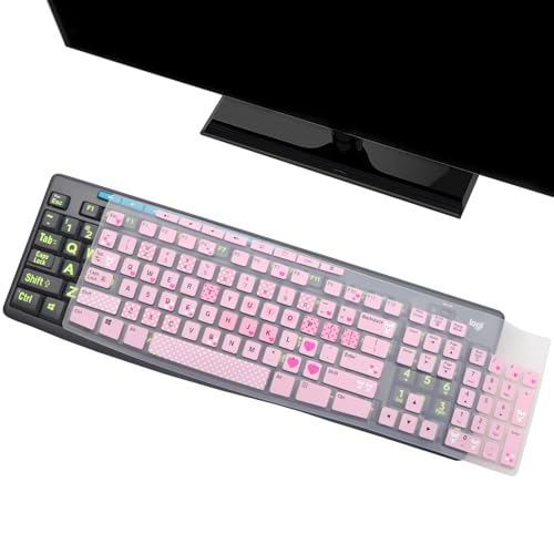 Keyboard Cover Skin Protector for Logitech MK295 MK275 MK270 Wireless Keyboard, Logitech K200 K260 K270 K275 K295 MK200 MK260 Ultra Thin Desktop PC Silicone Keyboard Cover-Lovly - color: Lovly