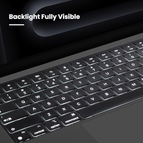 Keyboard Cover Compatible with 2026-2022 MacBook Air 13.6 inch M5 M4 M3 M2 chip/MacBook Air 15.3 inch with M5-M2, Apple Mac Air 13 15 High Transparency Keyboard Skin Protector - color: Clear, size: MacBook Air 13" / 15"