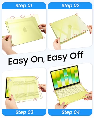 Fintie Case for MacBook Neo 13 Inch with Keyboard Skin & Screen Protector | 2026 A3404, Snap-On Design, Slim Fit, Hard Shell Cover, Crystal Citrus - color: Crystal Citrus