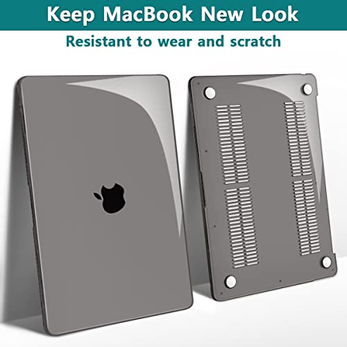 Teryeefi for m5 MacBook Air 13.6 Inch Case 2022-2025 2026 Model: A2681 M2/A3113 M3/A3240 M4, Hard Shell Cover with Keyboard Cover & USB 3.0 Adapter for New MacBook Air 13 M4 M3 M2 Chip, Crystal Grey - color: Crystal Grey