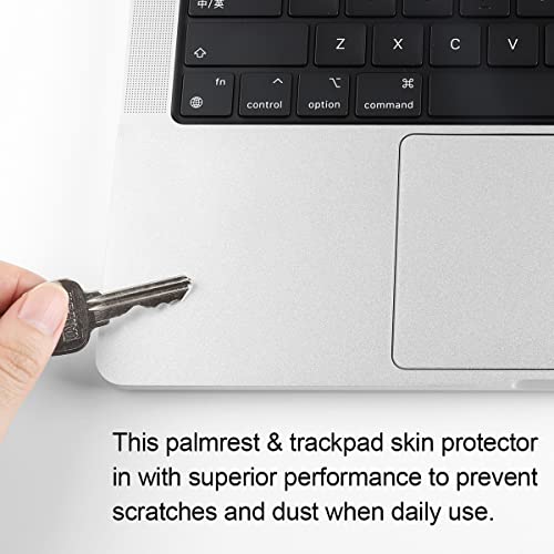 Batianda Metallic Trackpad Skin Cover Compatible with New MacBook Air 13.6 inch 2022 Model A2681 M1 Chip Palm Guard Rest with Touch Pad Protector, Silver - color: Silver