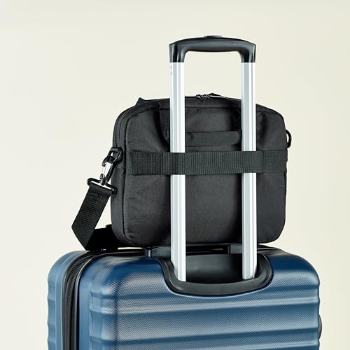 Amazon Basics 11.6 inch Laptop Bag with Shoulder Strap and Handle, Briefcase with Large Capacity Compartments for Tablets and Accessories, Black, 1-Pack - size: 11.6 Inch, style: 1-pack
