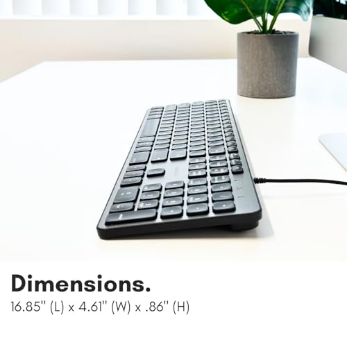 Macally Wired Keyboard for Mac with USB Hub (2X USB-A / 1x USB-C) - Compatible Backlit Apple Keyboard with Dual Interface - Auto OS Detection for Mac, MacBook Pro/Air, iMac, PC, Android, iPad, iOS - color: Space Gray