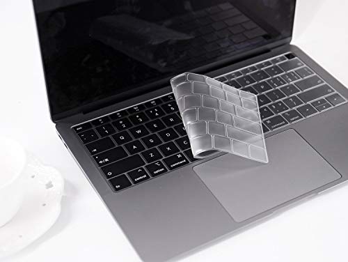 CaseBuy Premium Ultra Thin Keyboard Cover for 2019 2018 Release MacBook Air 13 Inch A1932 with Touch ID Soft-Touch TPU Keyboard Protective Skin - color: Clear, size: MacBook Air 13"(2019-2018)