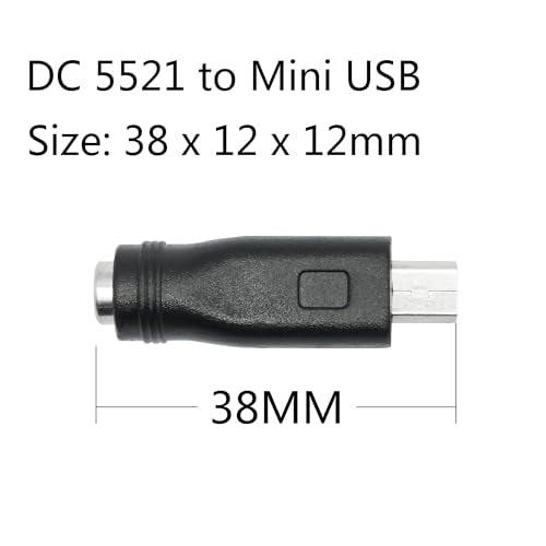 DC 5.5mm x 2.1mm to Mini USB Adapter, 5V DC 5521 Female to Mini USB Male Plug Convert Connector Power (4Pcs) - style: DC to Mini USB - 4Pcs